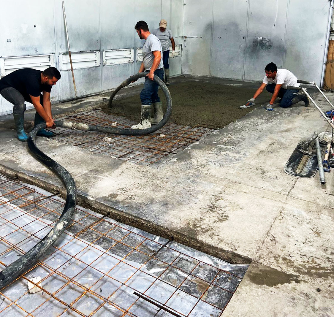 Installation de dalle de béton